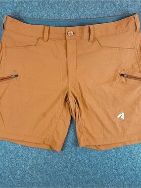Eddie Bauer Shorts Mens 40x9 Rust Orange Hybrid Chino First Ascent Hiking